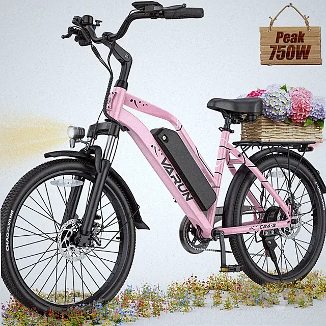 VARUN 24-inch City Commuter E-Bike 48V Peak 750W 20MPH Adult E-bike 40Miles